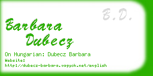 barbara dubecz business card